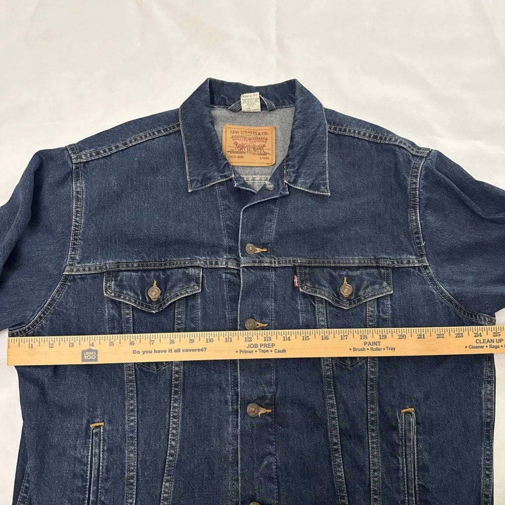 VINTAGE 90s Levi Dark Denim Jacket 70507-4886 Size L